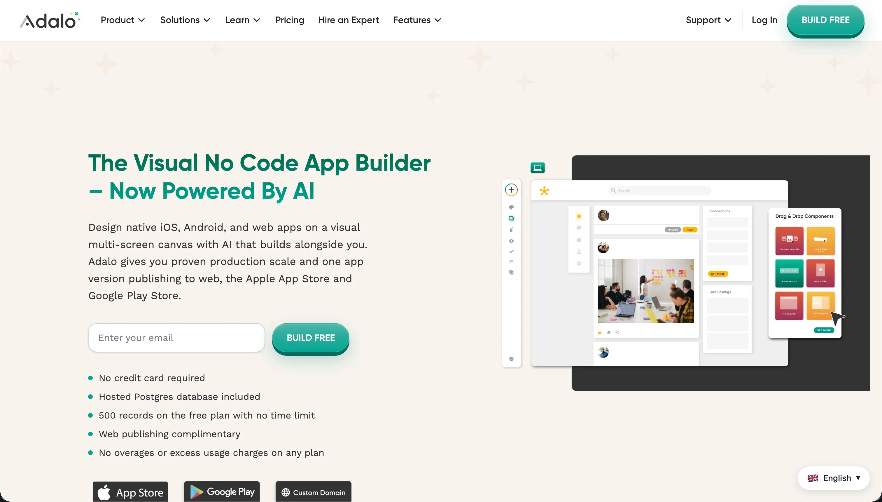Adalo homepage
