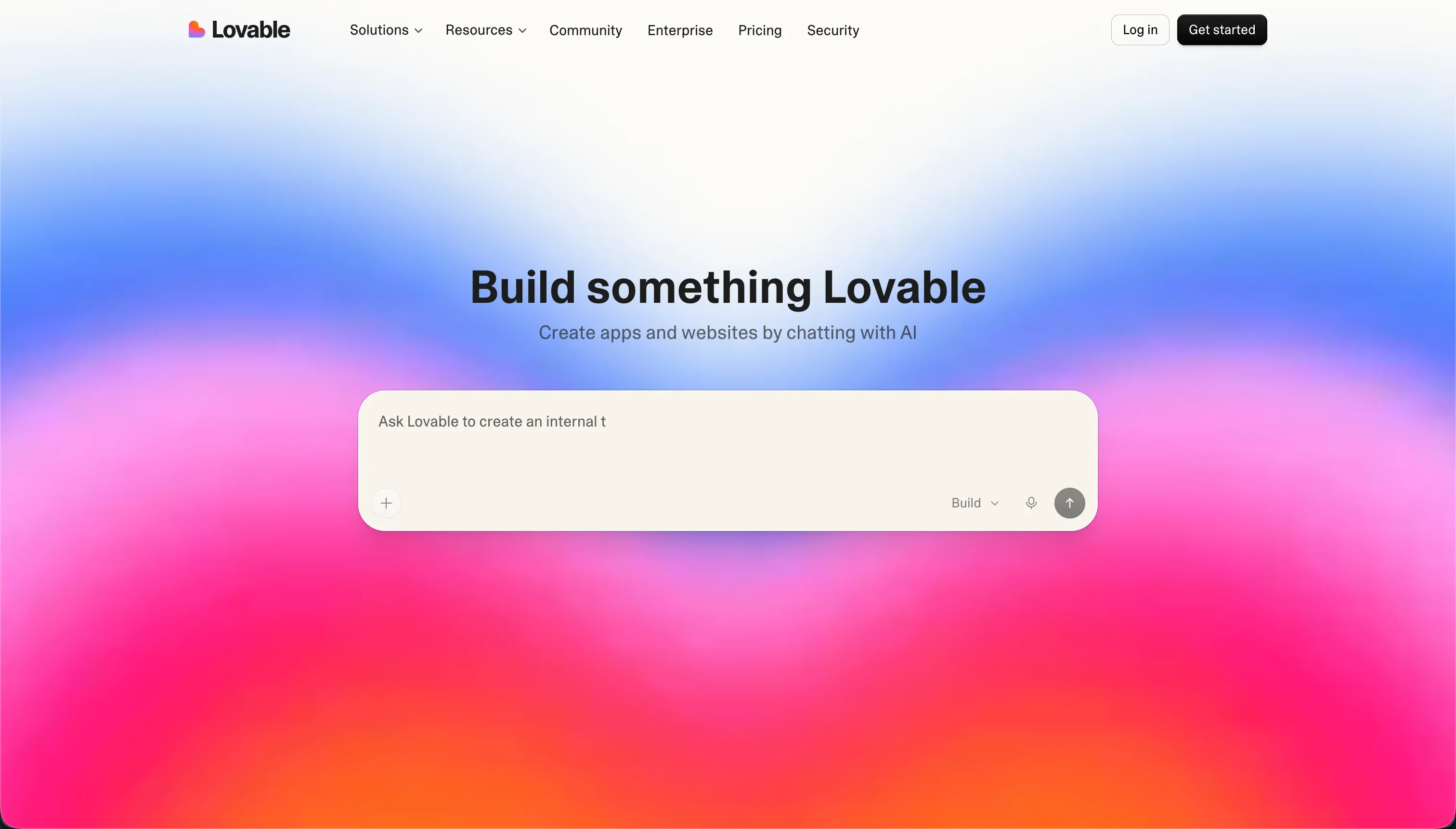 Lovable homepage