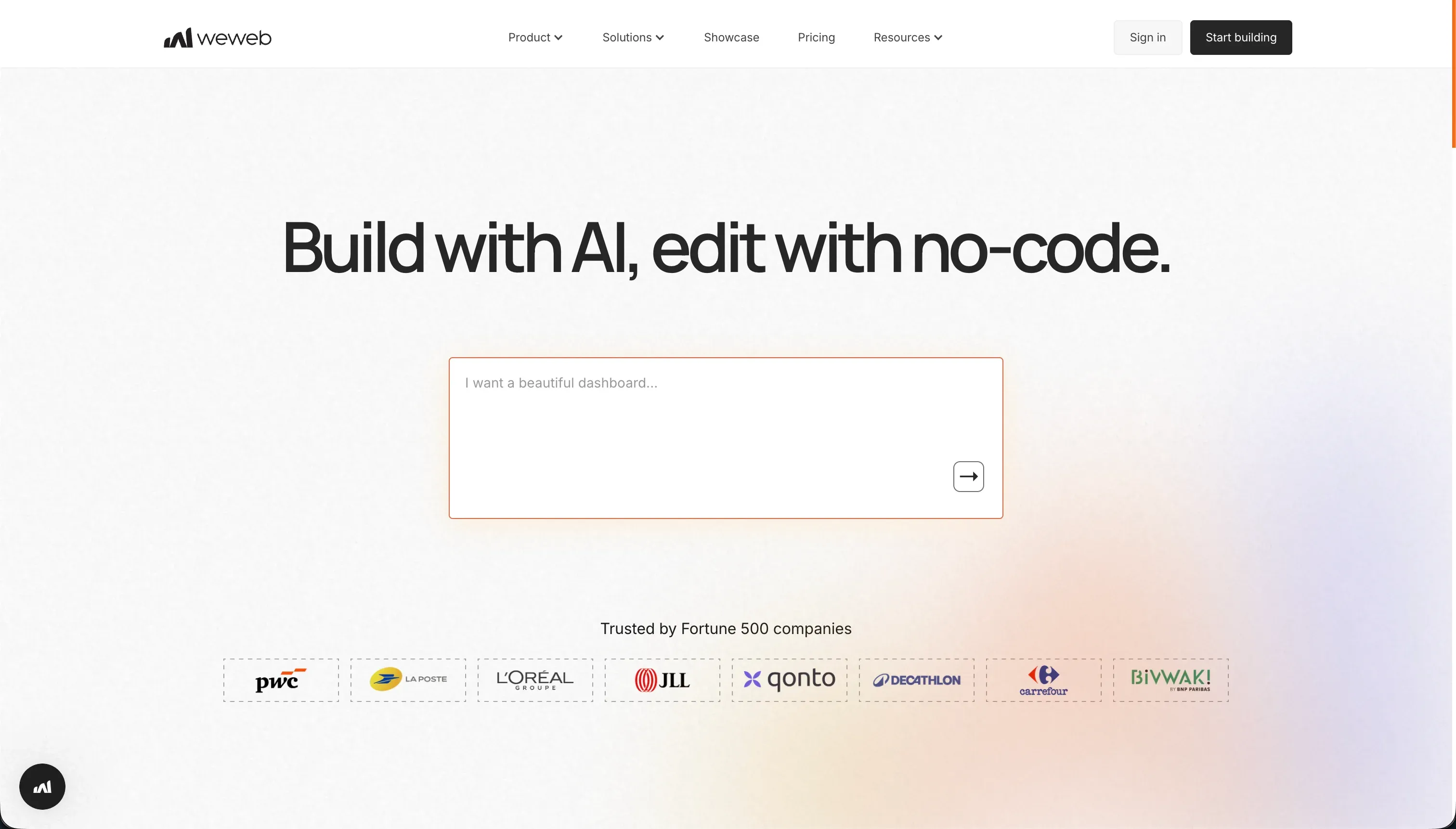 WeWeb homepage